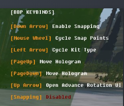 BBP placement keybinds shown in the top-right of the screen