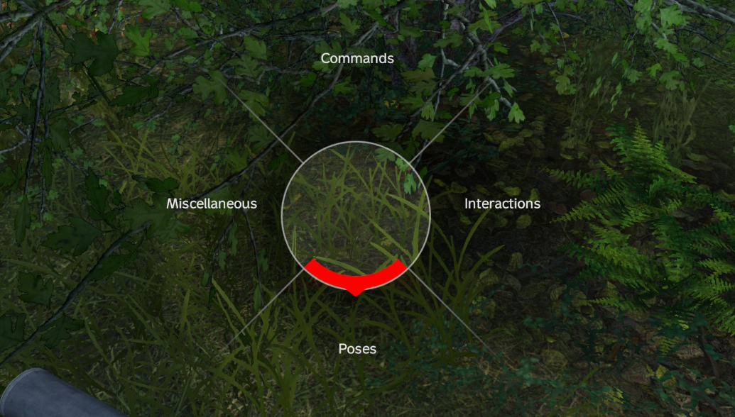 The emote wheel used to lie down