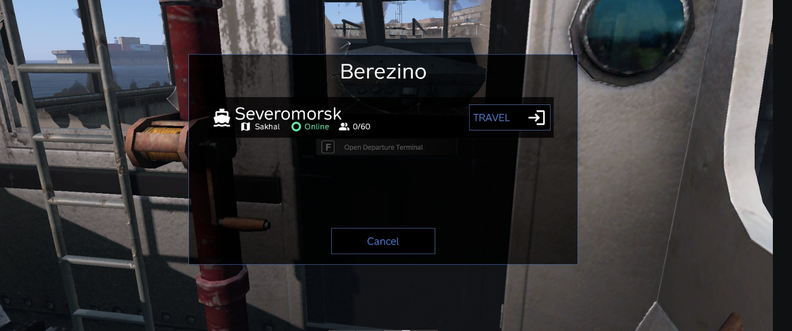 Selecting a destination in the departure terminal