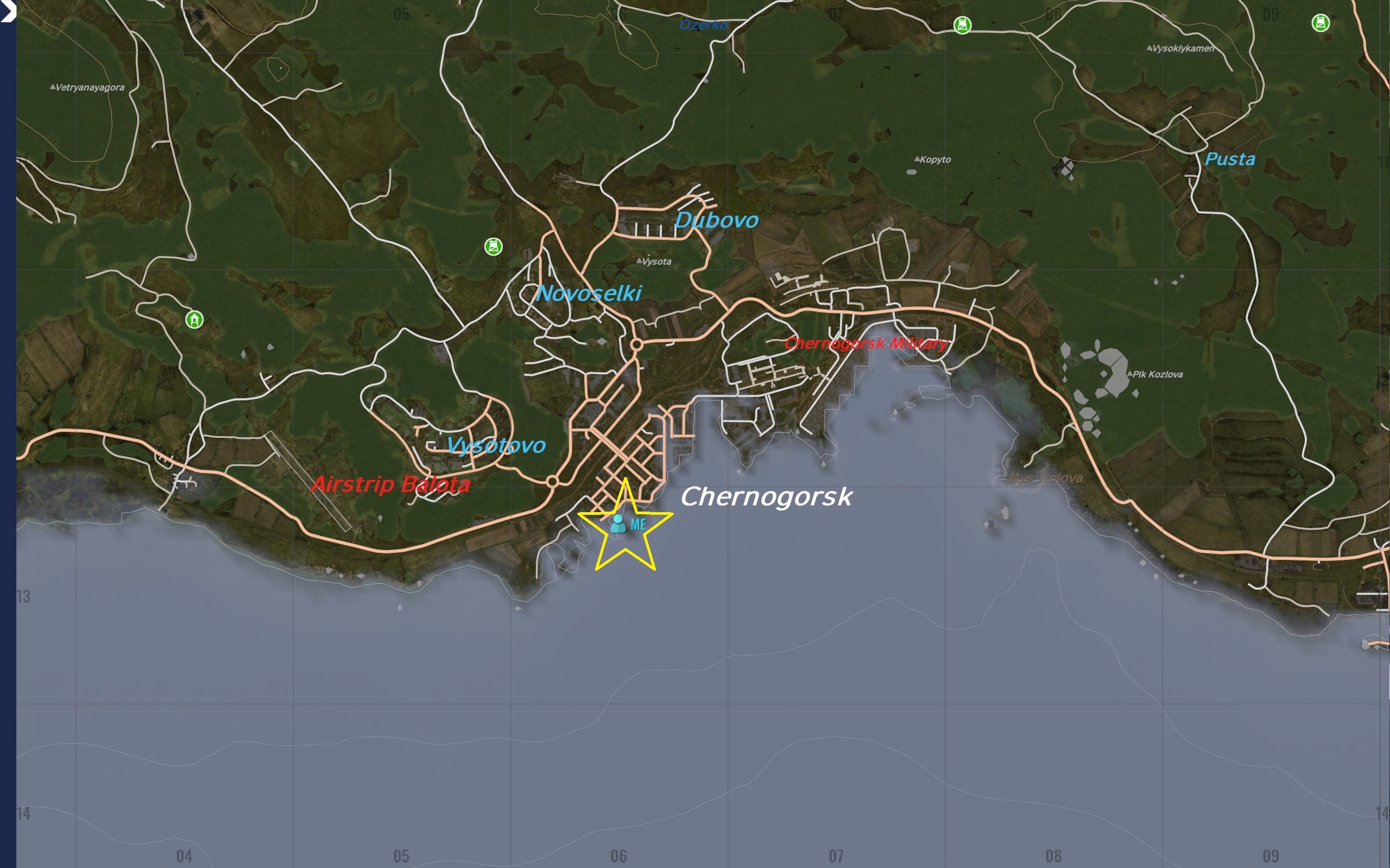 Chernogorsk to Sumnoe link location