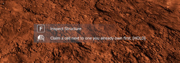The "Claim a cell next to one you already own first." refusal.