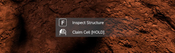 Aiming a screwdriver at the core with the "Claim Cell" prompt.