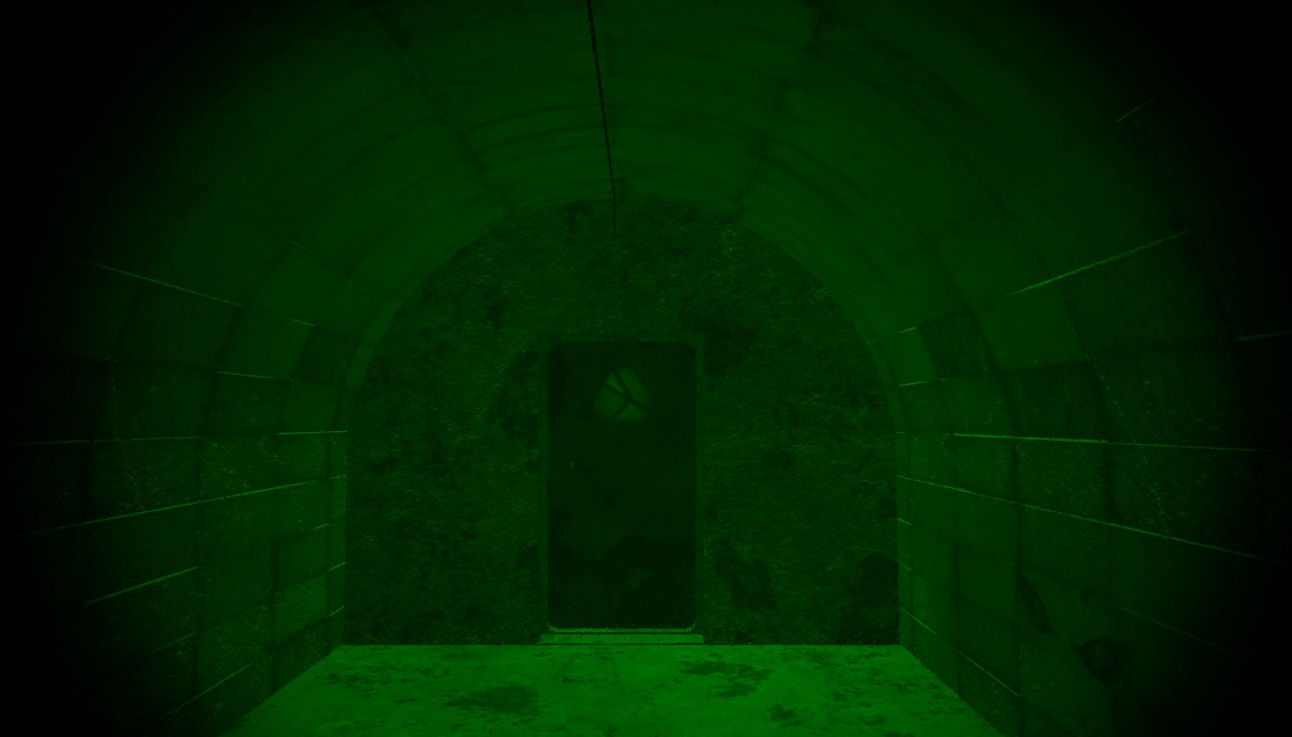 The Tier 3 concrete room with a door