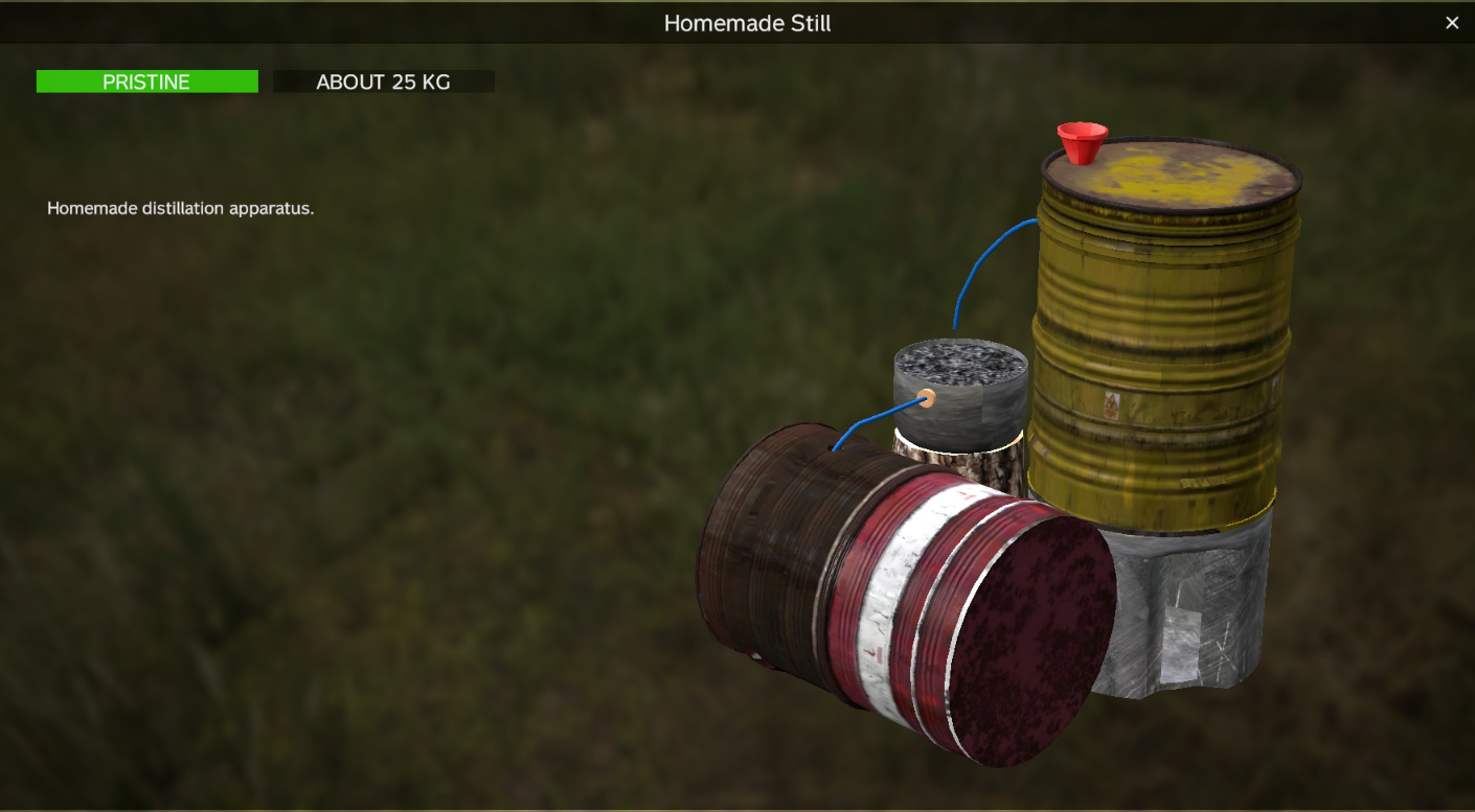 The homemade still used to distil aviation fuel